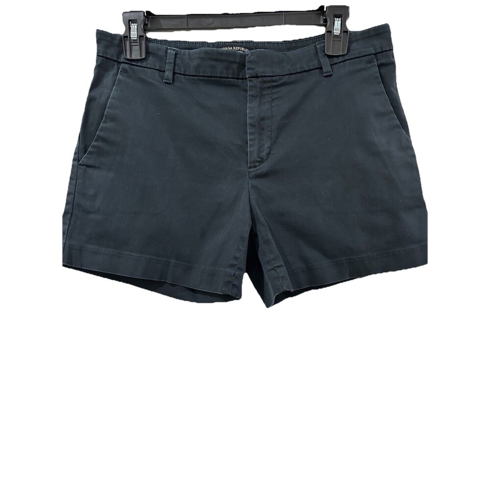 Banana Republic Avalon Shorts Womens Sz 4 Black Chino Cotton Spandex